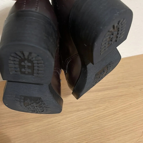 Vintage 90s Y2K Lower East Side Brown Faux Leather Chunky Loafer Lace Up Shoes 6 - Picture 9 of 16